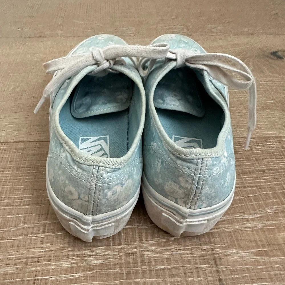 Vans blue floral platform sneakers